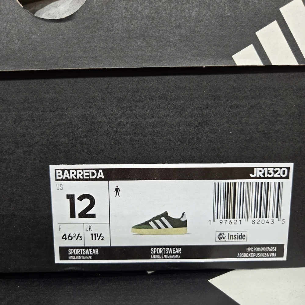 New adidas Barreda Lifestyle Collegiate Green Core White Men's Shoes Size 12